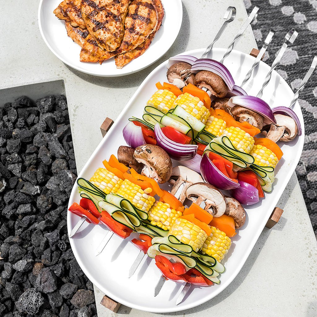 Grilled BBQ Chicken with Veggie Skewers Recipe