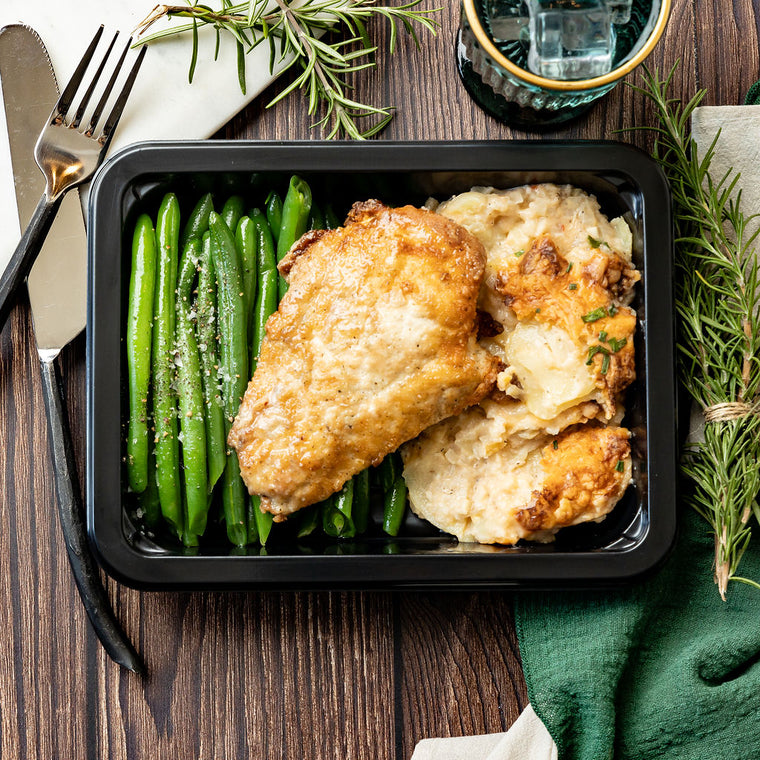 Breaded Chicken & Au Gratin Potatoes