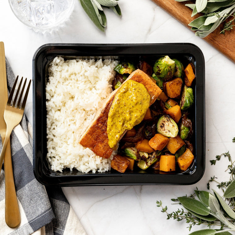 Maple Mustard Salmon & Fall Veggies