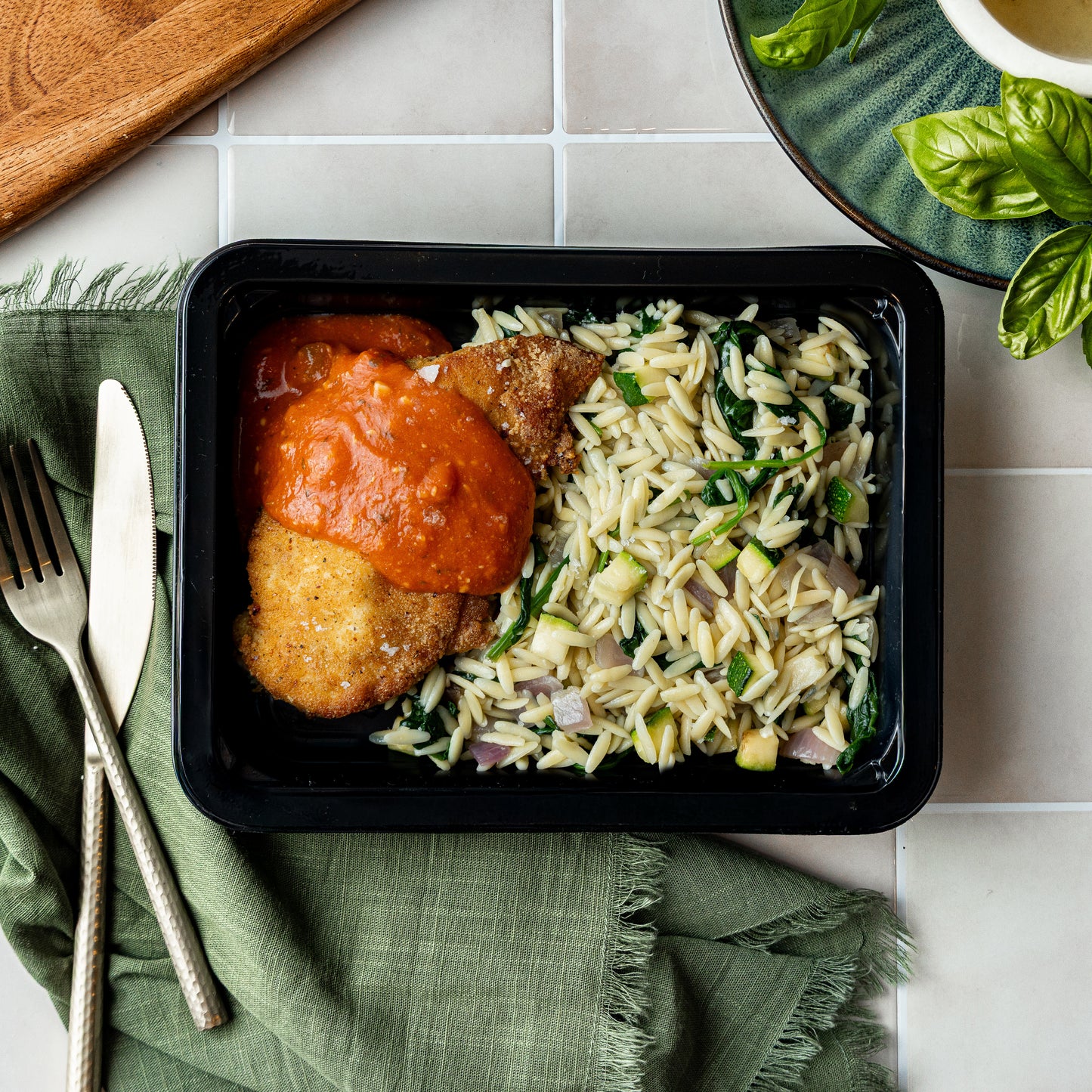 Garlic Parm Chicken & Spicy Marinara