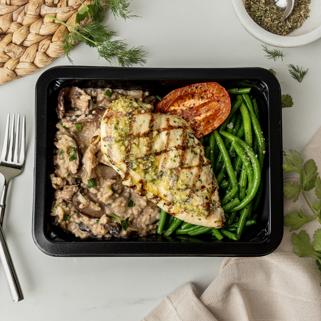 Pesto Chicken & Mushroom Risotto