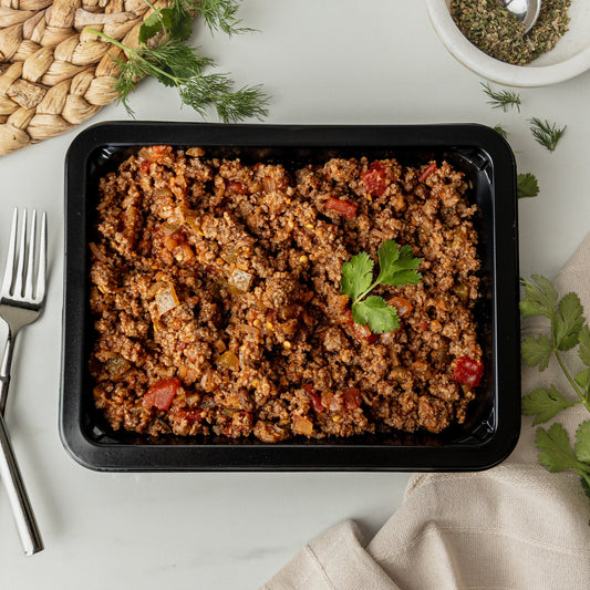 Bulk Salsa Ground Beef - Savory chorizo-spiced ground beef tossed with salsa