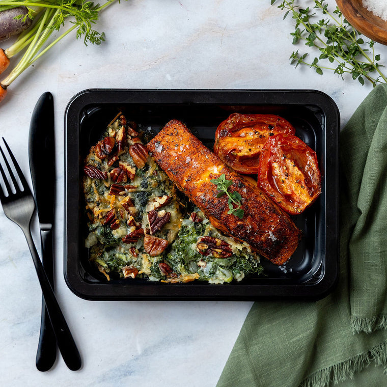 Blackened Salmon & Creamed Spinach